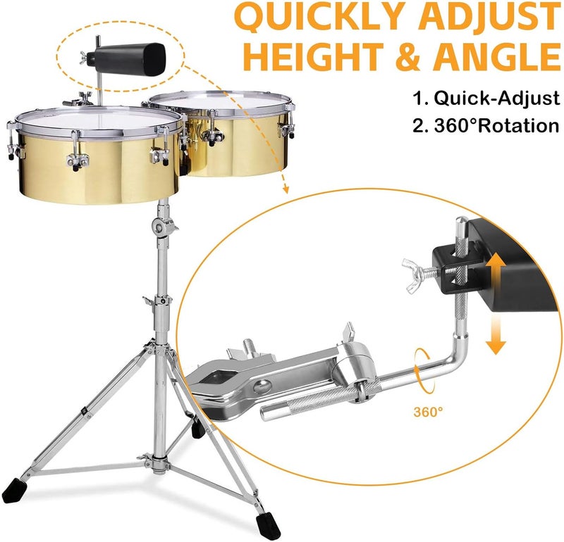 GOGHOST Cowbells Cymbal Clamp, Zinc Alloy Tom Mounts for Drums Clamp, Percussion Mounting Bracket for Cowbells, Jam Blocks, Tambourines, Mini Timbales, and Electronic Pads to A Stand (L-Base) - Image 5